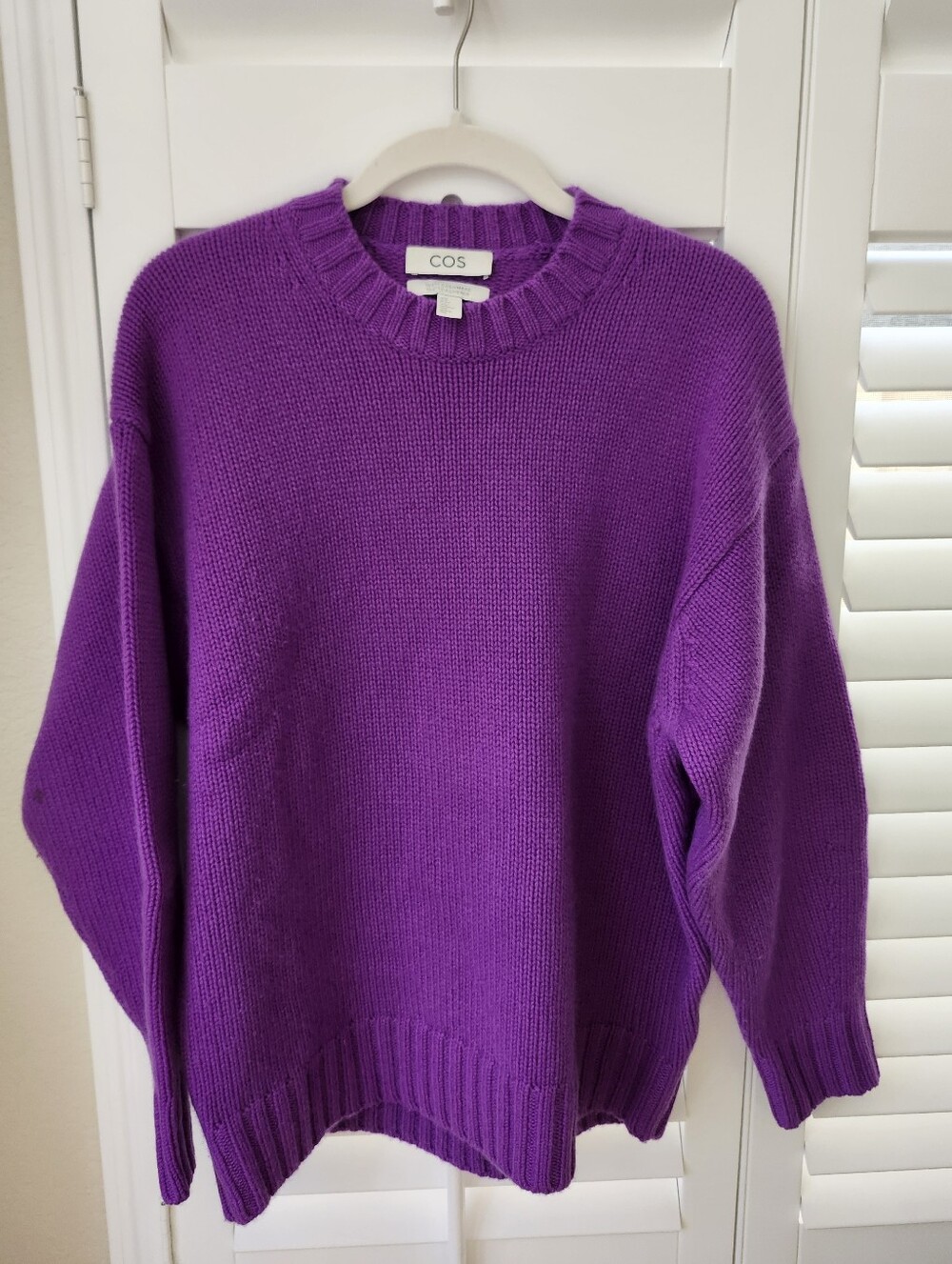 COS Vibrant Purple Cashmere Crewneck Sweater